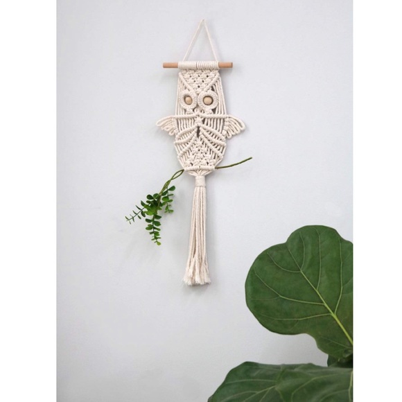 Owl Macrame Wall Hanging Art Decor Handmade - Picture 2 of 5